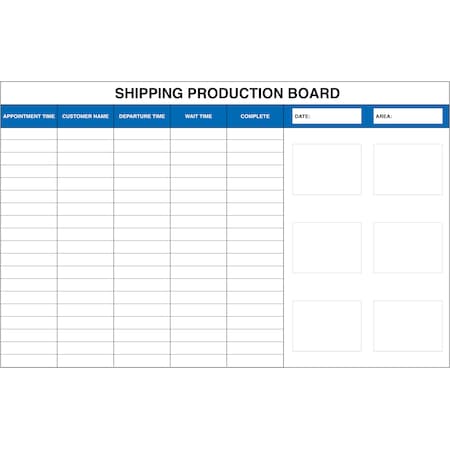 5S Supplies Shipping Production Board Aluminum Dry Erase 72in x 46in SHIPPROD-7246-DRYERASE